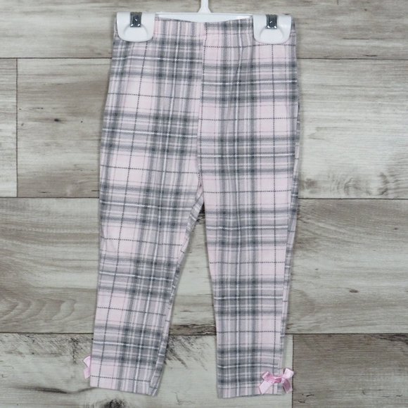 Kid's Headquarters* Girl's Pants Size 24M Pink/Gray Plaid Pattern Print - Picture 1 of 3